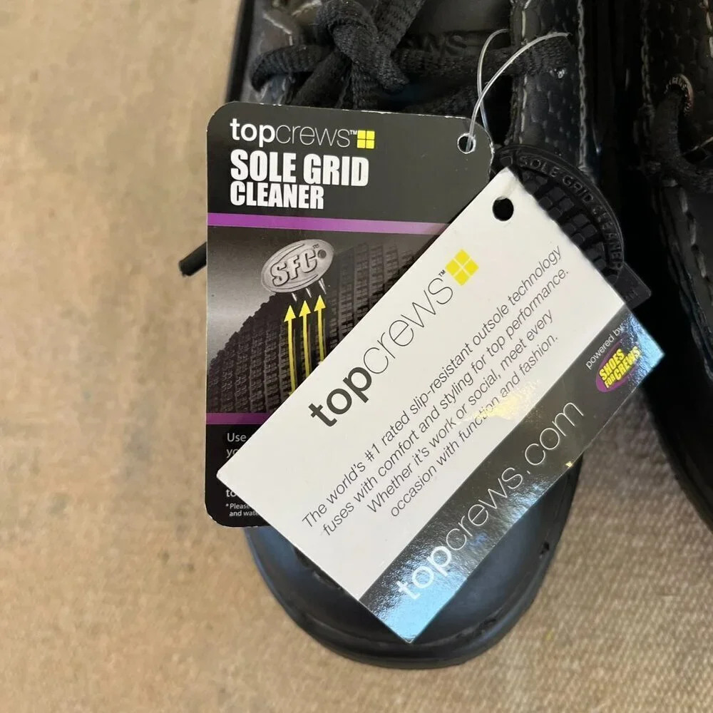 TopCrews Woman's Black Leather Work Slip-Resistant Shoes Sz 10 - Picture 11 of 13